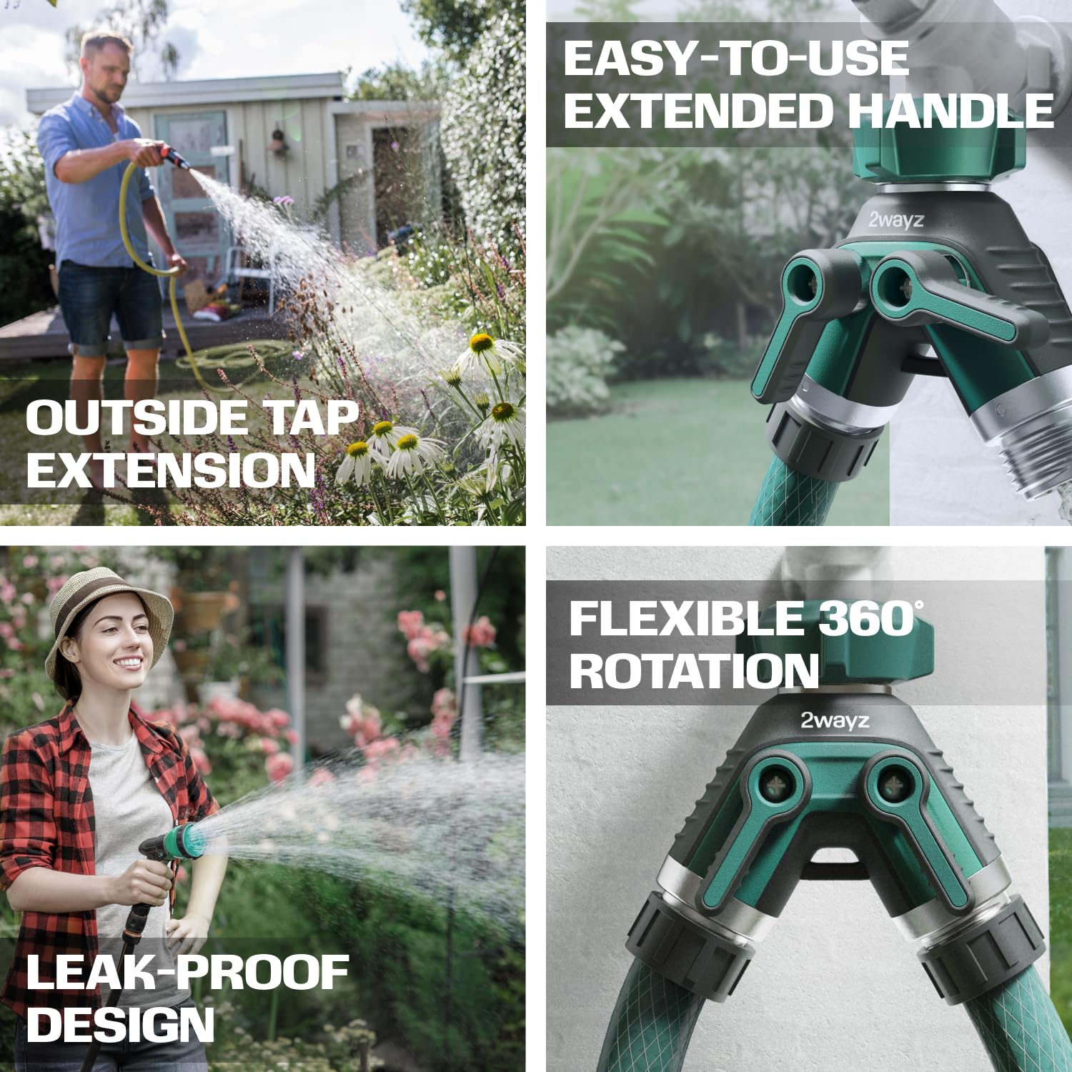 Amazon.com: 2WAYZ Dual Outlet Water Hose Splitter - Heavy-Duty